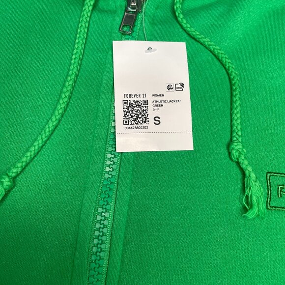 Forever 21 Green Unisex Zip Up Hoodie – Full Zip Sweatshirt – Size S – Fits Men - Picture 2 of 10